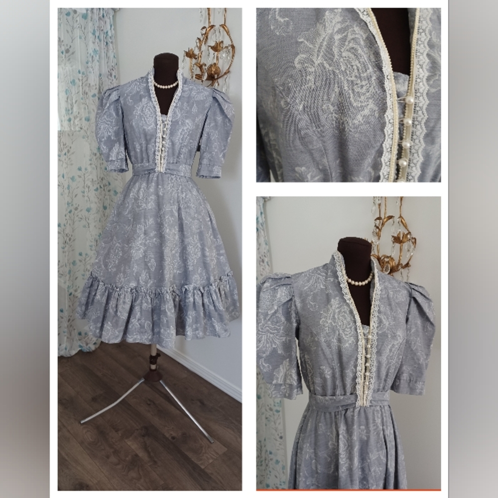 Vintage 70s Western Prairie Dress Cowgirl Cottagecore S-M